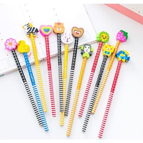 1PC Hb Pencil Korea Creative Stationery Cartoon Animal Shape Childrens Pencil School Supplies Elementary School Prizes