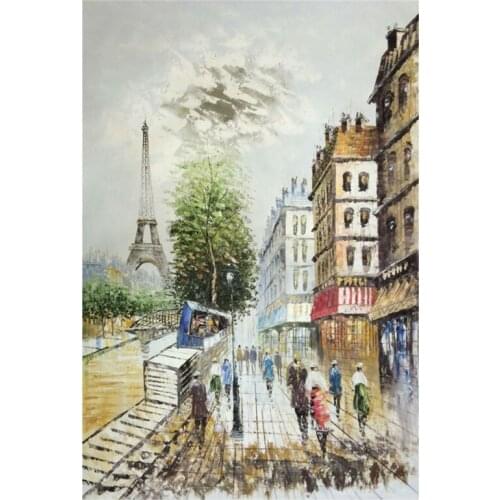 Hand painted Oil Paintings Landscape Paris Street Wall Art Picture Abstract Modern Canvas Paintings