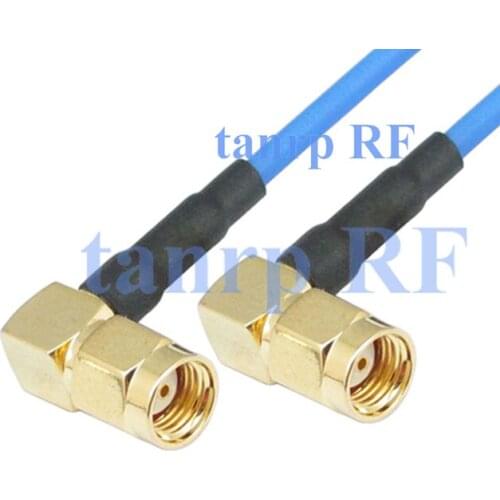 20in RP SMA male to RP SMA male both 2 right angle RF 3G 4G router WIFI 50CM coaxial Flexible blue jumper extension cable RG405