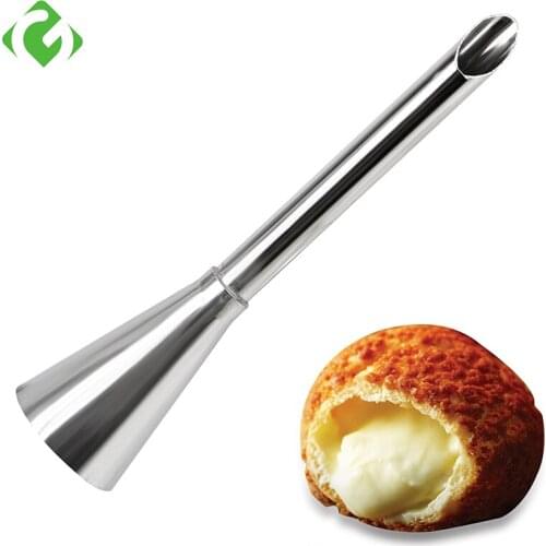 Cream Icing Piping Nozzle Tip 1PC Stainless Steel Cupcake Puffs Injection Russian Syringe Puff Nozzle Tip Pastry Tool GUANYAO