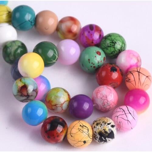 30pcs Round 8mm Coated Opaque Glass Loose Crafts Beads Lot For Jewelry Making DIY Bracelet Findings 31#~53