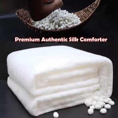 Summer Winter Mulberry Silk Quilts Hand Work Positioning Silk Comforter 100%Cotton Duvet Cover Silk Home Bedding Textile Blanket