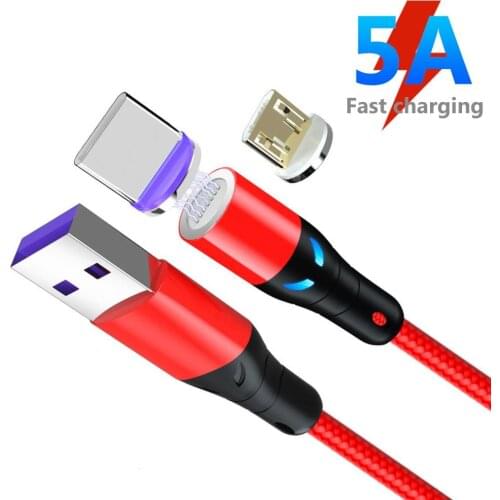 Magnetic 5A QC3.0 8Pin Fast Charging Cable Micro USB Type-C Plug for Android