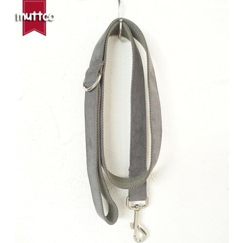 MUTTCO retailing self-design handmade beefy leash THE DEEP GRAY poly satin and nylon Grey 5 sizes dog collars and leashes UDL025