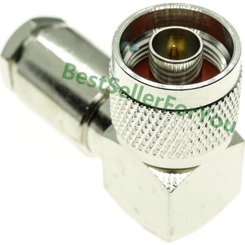 N Plug Male Right Angle Clamp Type RF Connector For LMR195 RG58 RG142 RG400 cable