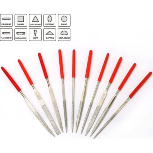 New 10Pcs 5.5" 140mm Diamond Mini Needle Files Set Handy Tools for Ceramic Glass Stone Jewelers Wood Carving Hobbies Craft