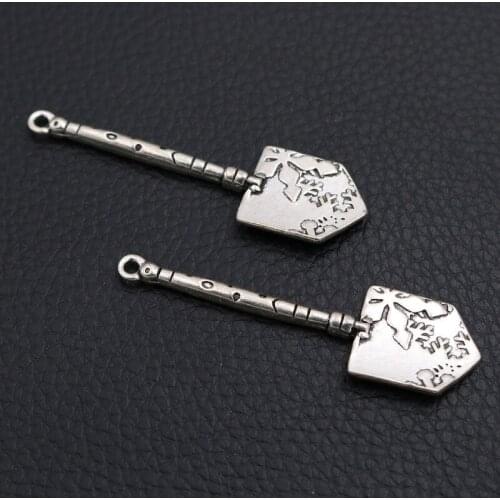 Vintage 3D Shovel Metal Pendant, Earthen Shovel Charm, Engineer Shovel Charm, Gardening Tool Charm, DIY Jewelry Handicrafts 6pc