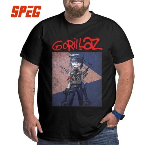 Casual Timothee Chalamet Gorillaz T-Shirts Men Round Neck Pure Cotton T Shirts Short Sleeve Big Tall Tees Plus Size Big Size