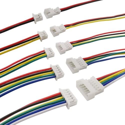 10Pair JST-PH 1.25 Male Female Wire Connector Pitch 1.25mm 2P 3P 4P 5P 6P JST Plug Jack Terminal Cable Connector Length 15CM