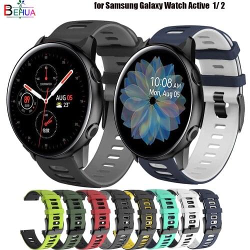 Silicone Original sport watchband For Samsung Galaxy watch active 2 40mm 44mm bracelet 20mm watchstrap for Samsung Galaxy 42mm