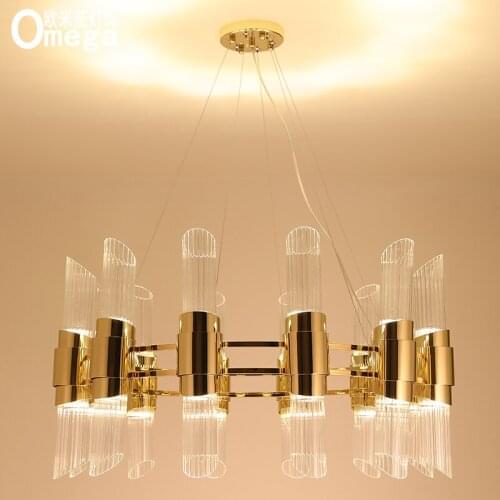 Modern minimalist light luxury living room chandelier restaurant bar porch study hotel chandelier project model room lamps