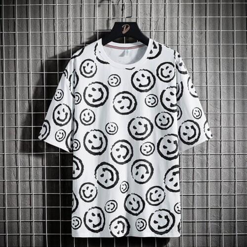Sport MenS T-shirts Fashion Cool 2021 Summer Short Sleeves Print Black White Tshirt TOP Tees Oversized 7XL 8XL