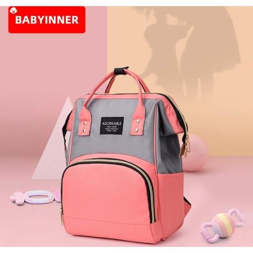Babyinner Baby Diaper Bag Multifunction Mummy Bag Waterproof Infant Nursing Bags Portable Kids Shoulder Messenger Backpack