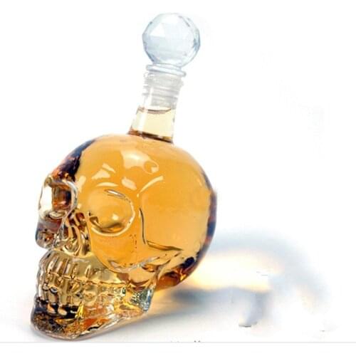 Creative 350-1000mll skull vodka foreign wine bottle cup glass dispenser insulated wine glass drinking glasses