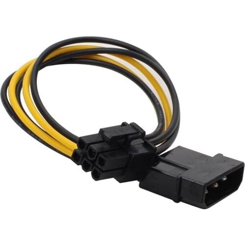 Graphics Card 6Pin to Plus 4Pin Adapter Power Extension Cable 18AWG 20cm for BTC Miner DIY