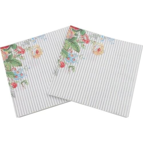 Flower Paper Napkin Color Printed Napkin Paper Flower Grass Paper Birthday Wedding Party Decoration Paper DIY