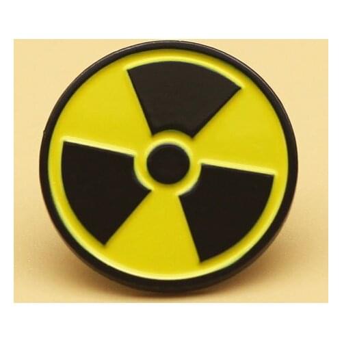XM-funny Radiation Logo Badge Backpack Denim Clothing Accessories Creative Metal Brooch Anime Brooch