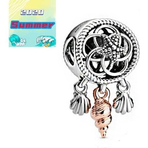 Fit Original Pandora Bracelets 2020 Summer 925 Sterling Silver Beads Shell Snail Dream Catcher Charm Women DIY Fashion Jewelry