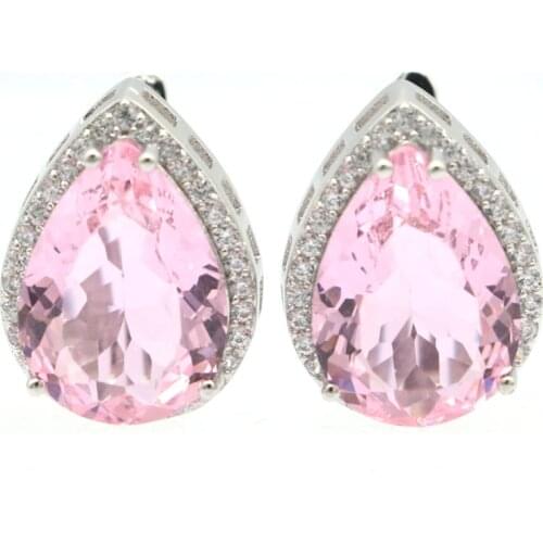 22x16mm New Statement Jewelry Set for Women Earrings Created Golden Citrine Wedding Party Fashion Eye Catching Silver Earrings