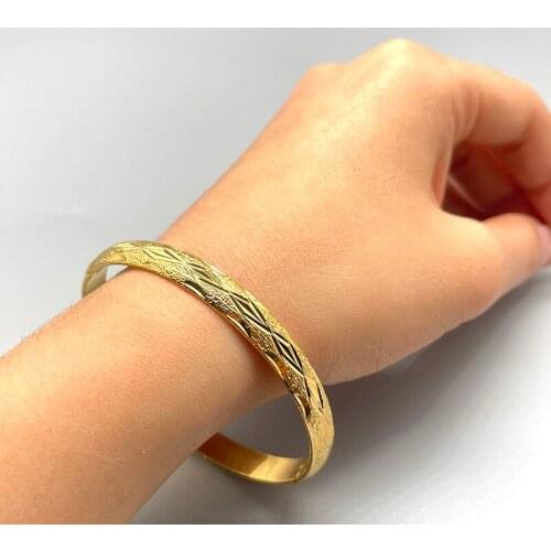 1Pcs/lot Dubai Arab Kuwait Gold Color Bangles Can Open For women Girl Arabic middle East bride African Bangels Bracelet Jewelry