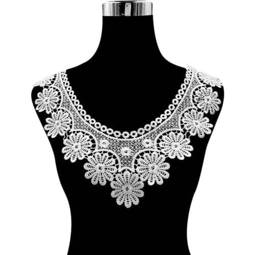 1 pcs High Quality White/black Lace Fabic Embroidered Applique Neckline for Lace Fabric Sewing Supplies Scrapbooking
