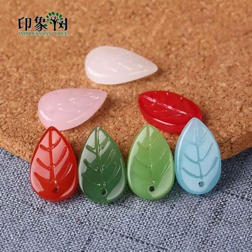 10pcs 17x10mm Rainbow Color Lampwork Bead Glass Glaze Leaf Shape Mermaid Bead DIY Lampwork Charm Bead For Bracelet Making 16007