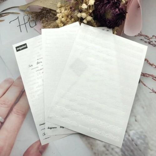 3D Nail Stickers New Lace English Letter Design DIY Skills Nail Art Decoration Packaging Self-adhesive Transfer Decal Slider