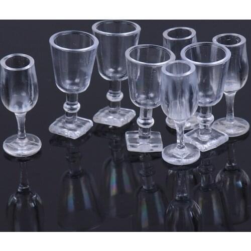 4pcs 1/12 Mini Resin Wine Cup Simulation Furniture Model Toys For Decor Dollhouse Miniature Accessories