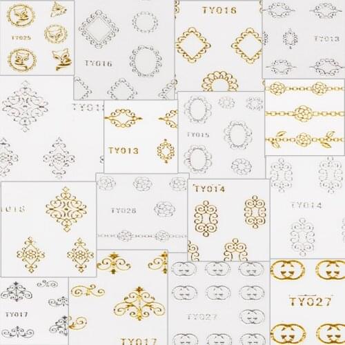 5 pcs Nail stickers nail accessories French decals metal decals nail decorations set