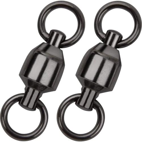 JSM 50pcs/lot 100% Copper 40LB-420LB Strong Fishing Ball Bearing Swivels for fishing Connectors with Solid Welded Rings