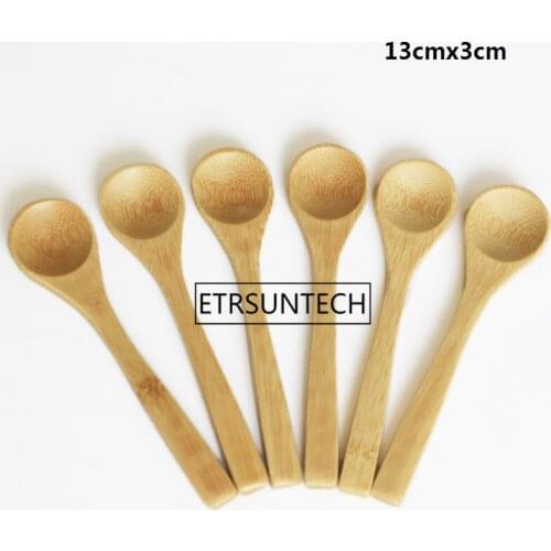 8 Size Small bamboo Spoons Natural Eeo-Friendly Mini Honey Spoons Kitchen Mini Coffee Teaspoon Kids Ice Cream Scoop 9~16cm