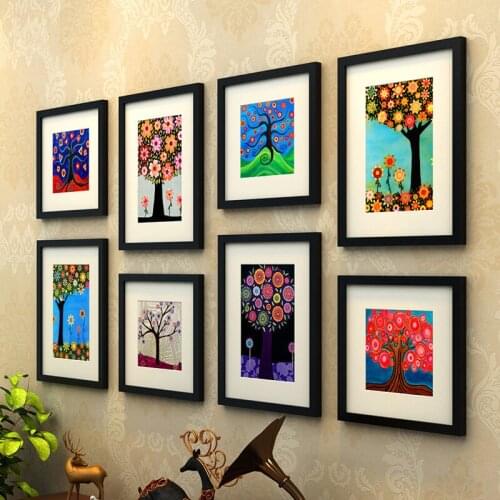 8pcs/set Classical Huge Black Photo Frames Family Wedding Picture Holder Frames Set Home Decor Modern Wall Decorative Frames B