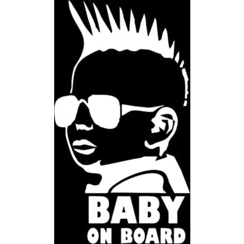 Car Sticker8.3*15cm Baby On Board Funny Car Decal Reflective Laser 3D Door Body Window Car Stickers Styling Black Silver