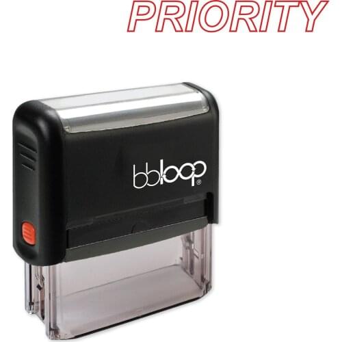 Bbloop Priority w/Italic outline Style Font and Design Self-Ink