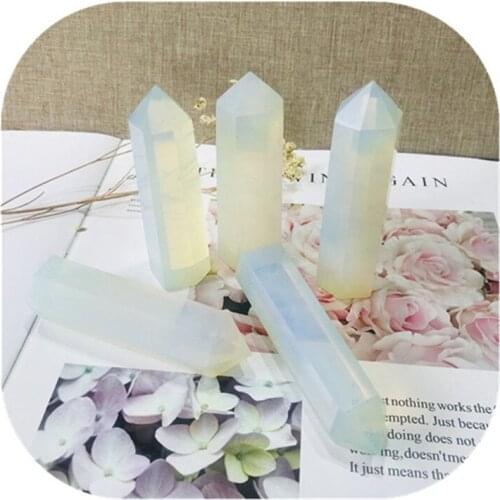 White Opal Wand Point Natural Stones Minerals Crystals Gems Healing Reiki For Home Decoration Gemstones