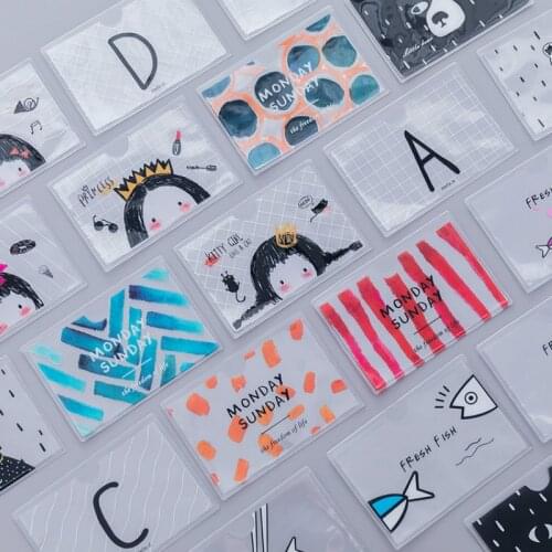 Bus Card Case Student Bank Credit Card Protective Cover PVC Translucent Frosted Cute Cartoon Card Holder Protector for Girls