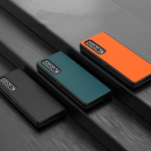 Leather Texture Case For Samsung galaxy Z Fold 3 Case Hard Full Protection Cover for Galaxy Z Fold 3 Shockproof