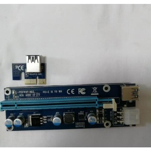 PCI-E 1X to 16X Riser Card with 15 Pin-6 Pin SATA Power Supply USB 3.0 Cable for BTC Miner