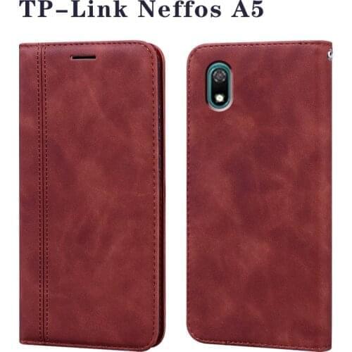 Premium Leather Case For TP-Link Neffos A5 Flip Cover For TP-Link NeffosA5 Wallet Case For Neffos A 5 Stand Phone Capas Cases