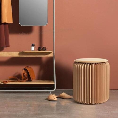 Round Stool Multifunctional Home Living Room Nordic Creative Small Stool Ins Net Red Bench Folding Low Stool