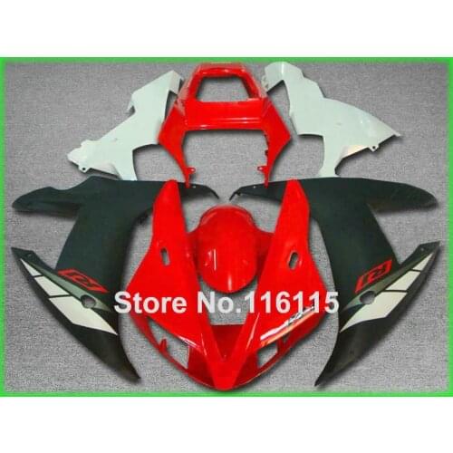 MOTOMARTS Full injection molding High quality fairings set for YAMAHA YZF R1 2002 2003 black red white custom Fairing kit 02 03