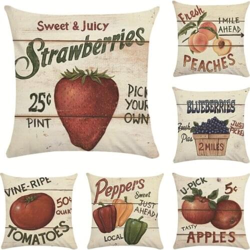 Cartoon Fruit Alphabet Series Cushion Cover Sofa Short Plush Pillow Cover Colorful Pillowcase Fresh Soft Home Decor