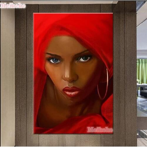 5d DIY Diamond Painting Cross Stitch sets Rhinestone Crystal Needlework full square Diamond Embroidery African woman
