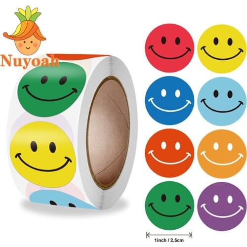 Smiley Face Sticker Kids Reward Sticker Yellow Dots Seal Labels Christmas Gift Package Deco Sticker School Student Stationery