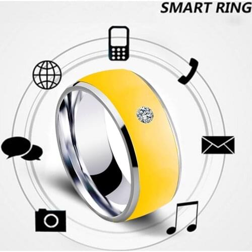 YWSHK NEW Mens Ring New Technology NFC Smart Finger Digital Ring for Android Phones with Functional Couple Stainless Steel Ring