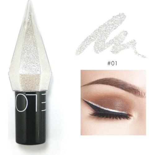 Professional New Shiny Eye Liners Cosmetics For Women Pigment Silver Rose Gold Color Liquid Glitter Eyeliner Cheap Makeup TSLM1