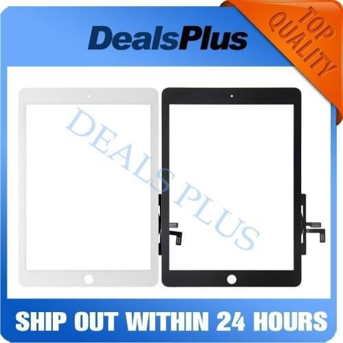 Replacement New Touch Screen Digitizer without Home Button + Tempered Glass For iPad 5 For iPad 9.7 2017 A1822 A1823 White Black