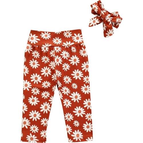 Toddler Kid Baby Boy Girl Clothes Floral Loose Pant Elegant Cute Sweet Princess Lovely trousers Autumn Winter Streetwear
