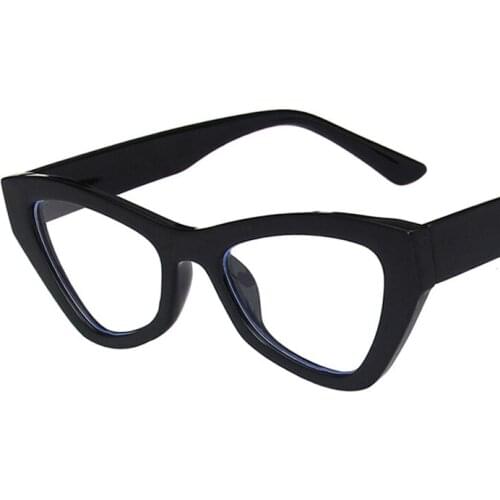 Retro Cat Eye Eyeglasses Frame Women Men Transparent Lens UV400 Eye Protection Girl Sexy Ladies Gray Pink Tan Shades