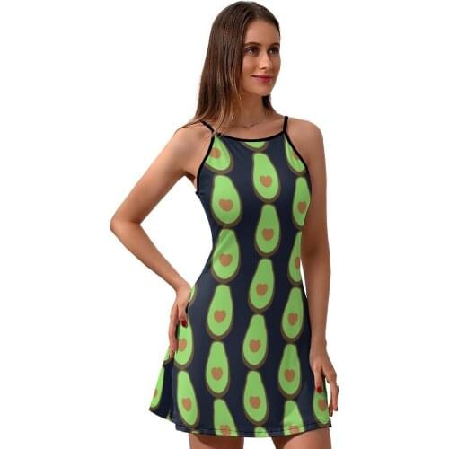 Avocado Dress Suspender Sale Date Dresses Youth Patterns Polyester Stylish One-Piece Dress
